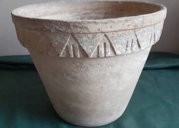 Donica doniczka (stara) ceramiczna gliniana fi 23 cm PRL