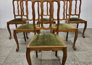 Krzesła ludwikowskie 6 sztuk zielone