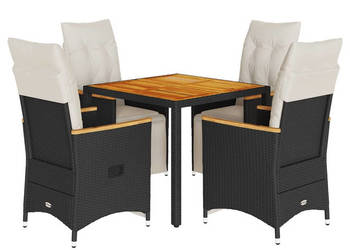 5-cz. zestaw mebli ogrodowych bistro z poduszkami czarny WM-3276960