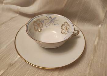 Stara filiżanka mokka porcelana Bavaria ecru złoto