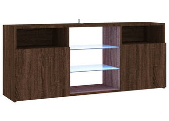 Szafka TV z oświetleniem LED brązowy dąb 120x30x50 cm WM-815716