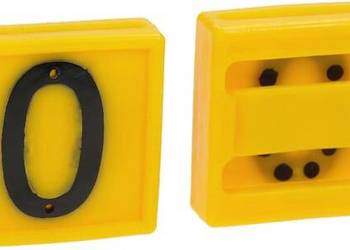 Cyfra do obroży, nr 0 żółta 45x45mm 306000FA