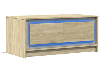 Stolik kawowy z LED dąb sonoma materiał drewnopochodny WM-851986