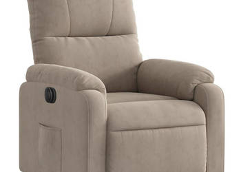 Podnoszony fotel rozkładany taupe mikrofibra WM-3204943
