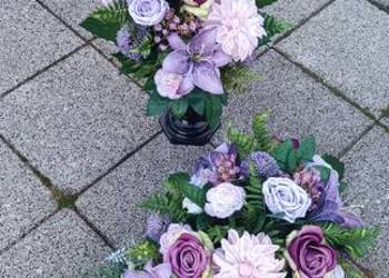 komplet nagrobny w odcieniach fioletu