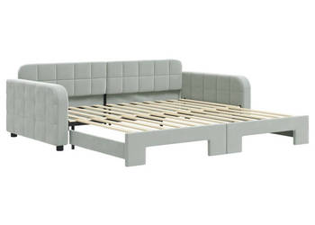 Sofa rozsuwana jasnoszara aksamit 100x200 cm WM-3196936