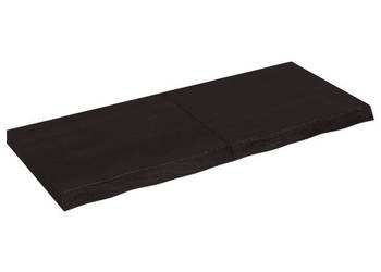 Blat stołu ciemnobrązowy 120x50x(2-6) cm lite drewno dębowe WM-3156437