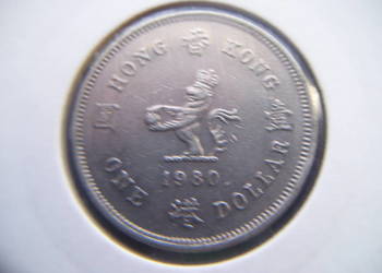 Stare monety 1 dolar 1980 Hong Kong Stare monety 1 dolar 1980 Hong Kong