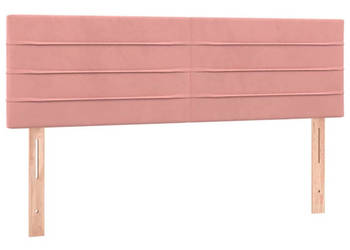 Zagłówek do łóżka z LED różowy 144x5x78/88 cm aksamit WM-3121805