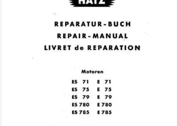 Hatz ES71 ES75 ES79 ES780 ES785 E71 E75 E79 E780 E785 instrukcja napraw