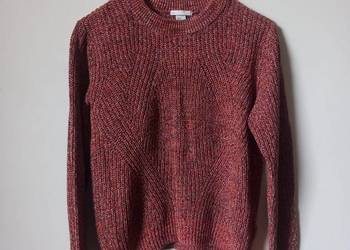 Czerwono-pomarańczowy sweter h&m