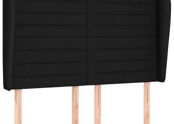 Zagłówek uszak czarny 147x23x118/128 cm tkanina WM-3118096