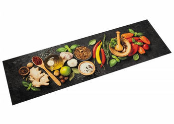 Dywanik kuchenny wzór w przyprawy 45x150 cm aksamit WM-4005614