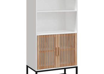 Wysoka szafka biała 60x35x125 cm materiał drewnopochodny WM-352133