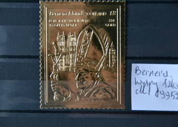 Znaczki. Papież Jan Paweł II Bernera Wyspy Szkockie ** Złota folia