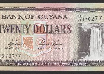 GUJANA 20 DOLAR 1996 - STAN BANKOWY UNC