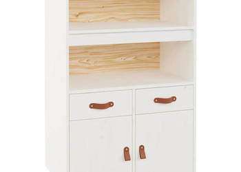 Szafka biała 67x40x1085 cm lite drewno sosnowe WM-820158