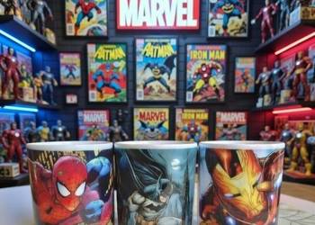 Zestaw prezentowy dla fana komiksów Marvel DC 3 kubki Batman Spider-Man