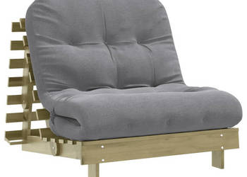 Sofa rozkładana typu futon z materacem 90x206x11 cm sosnowa WM-846765