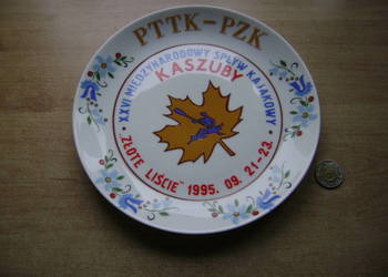 Starocie z PRL - PTTK - Talerz pamiątkowy ze Spływu Kajakowego w 1995 r.
