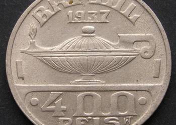 BRAZYLIA 400 REIS 1937 - OSWALDO CRUZ - STAN 1/2