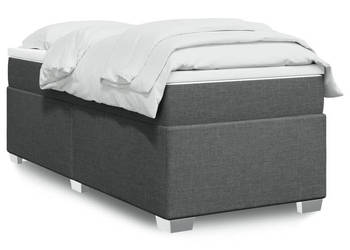 Łóżko kontynentalne z materacem ciemnoszara tkanina 90x190 cm WM-3285096