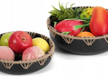 Miska Misa na Owoce Warzywa metalowa dekoracyjna 2szt