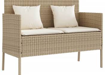 vidaXL Ławka ogrodowa z poduszkami, beżowa, polirattan(SKU:365774)