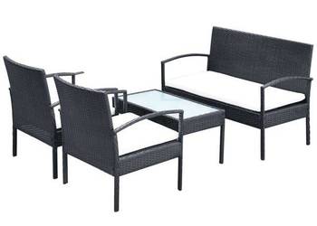 vidaXL 4-cz. zestaw wypoczynkowy do ogrodu, poduszki(SKU:42673)