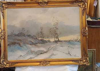 „Wieczór zimowy” (1982) – Józef Olejarka – olej na płótnie