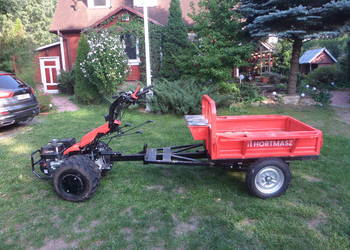 traktor jednoosiowy YATO, przyczepka, kosiarka bijakowa