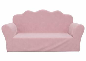 vidaXL Sofa dziecięca 2-osobowa, różowa, miękka, pluszowa(SKU:357051)