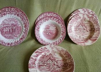 Talerze - Anglia , Francja - Myotts Country Life , Luneville , 6szt + 2 Gra