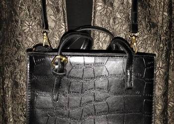 Torebka skórzana czarna