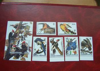Centralna Afryka 1985 MNH Mi. 1114/19 Fauna Ptaki J. Audubon  a