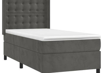 Łóżko Z Materacem Szare Kontynentalne DO Sypialni 80x200 cm WM-3132886