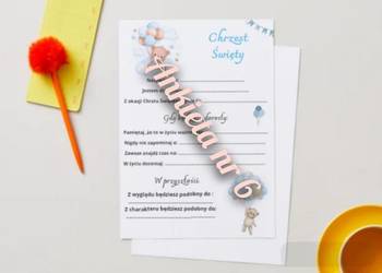Ankieta na Chrzest Święty dla chłopca w pliku pdf
