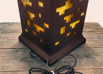 Minecraft Lampka Nocna LED Dekoracja Stojąca 3D Biała lub Czarna