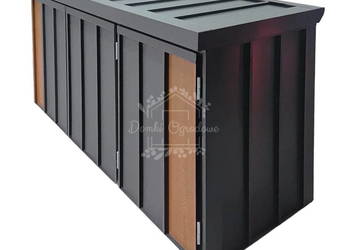 Zabudowa koszy na śmieci wiata śmietnikowa  177x65x110 cm 3x120l ID1150