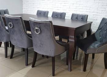 Krzesło chesterfield z kołatką tapicerowane pikowane hampton