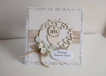 Kartka Pierwsza Komunia Święta ręcznie robiona handmade 07