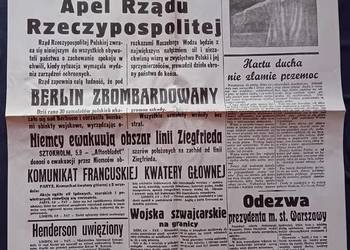 Kurjer Poranny - Warszawa, 5 września 1939 r., wtorek. Nr 30 A. REPRINT.