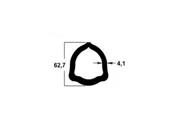Rura teflonowana 1,5 m, profil trójkątny, 62,7 mm 2TE81550RIL