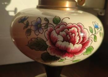 Stara francuska porcelanowa lampa naftowa