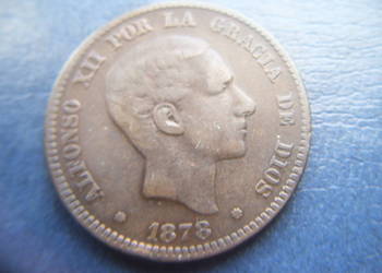 Stare monety 10 centymów 1878 Hiszpania