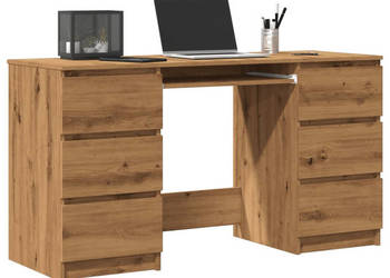 Biurko dąb artisan 140x50x77 cm materiał drewnopochodny WM-855961