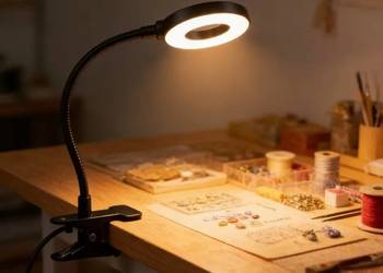 Lampka biurkowa LED na klips – NOWA | Eye Caring | 3 kolory światła | USB |