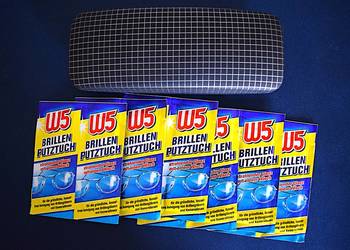 Etui do okularów plus 12 chusteczek do czyszczenia soczewek okularów