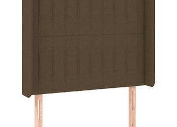 Zagłówek do łóżka z LED ciemnobrązowy 83x16x118/128 cm tkanina WM-3124263