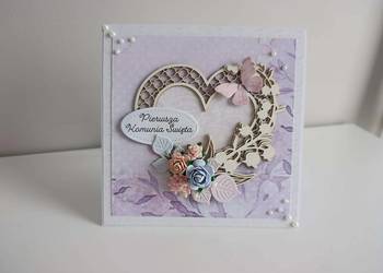 Kartka w pudełku ręcznie robiona na Pamiątkę Pierwszej Komunii Świętej 3